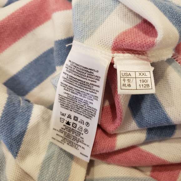 Brooks Brothers 1818 XXL 2XL Performance Polo Shirt Mens Red White Blue Pique - Picture 6 of 7